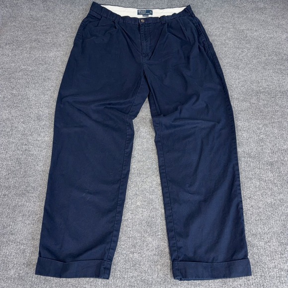 Polo Ralph Lauren Other - Vintage Polo Ralph Lauren Pants Mens 35x30 Navy Hammond Double Pleated Classic